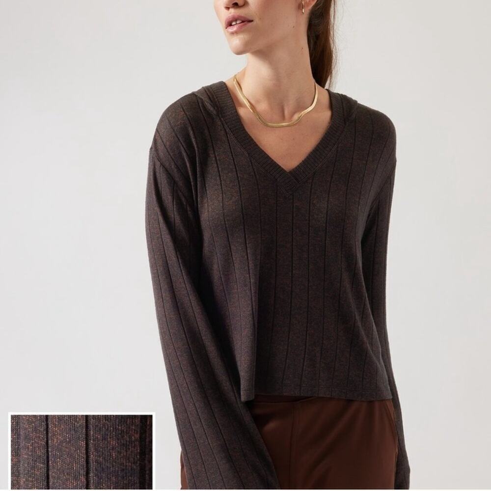 Athleta Women’s Harmony‎ Striped Cropped Hoodie Sweatshirt